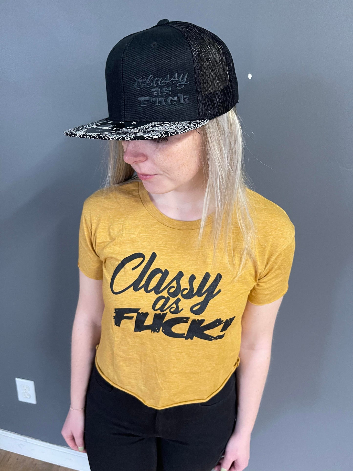 classy as fuck crop top
