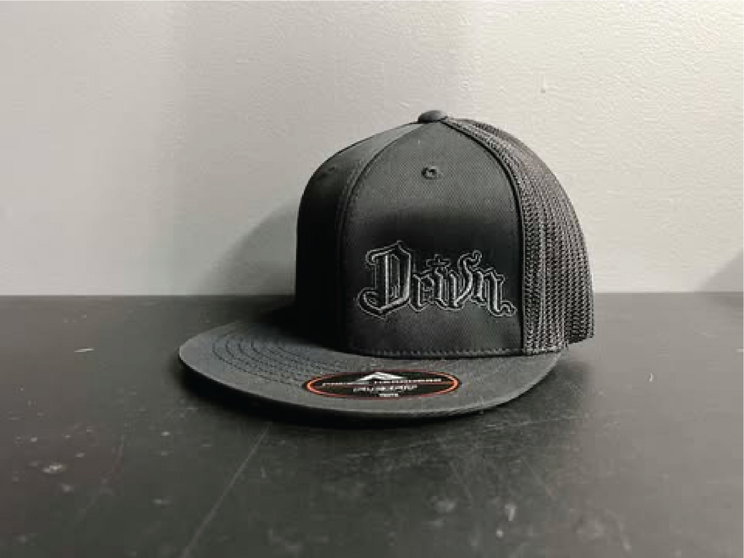 flat bill fitted mesh back original logo hats