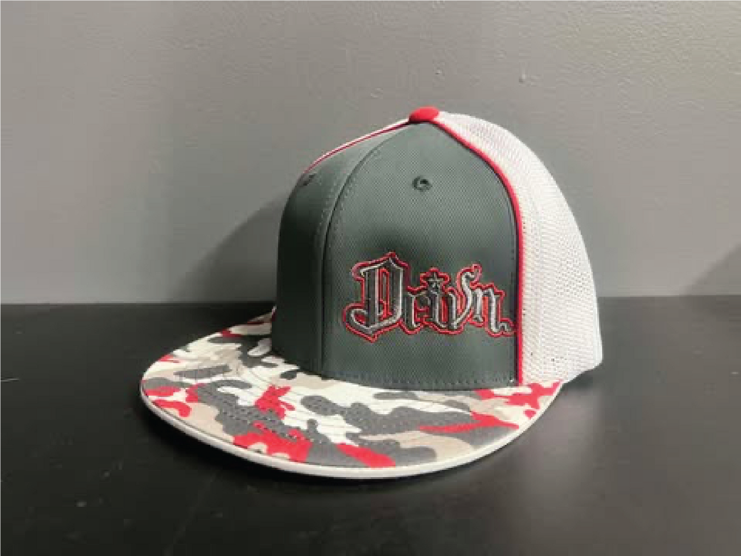 flat bill fitted mesh back original logo hats