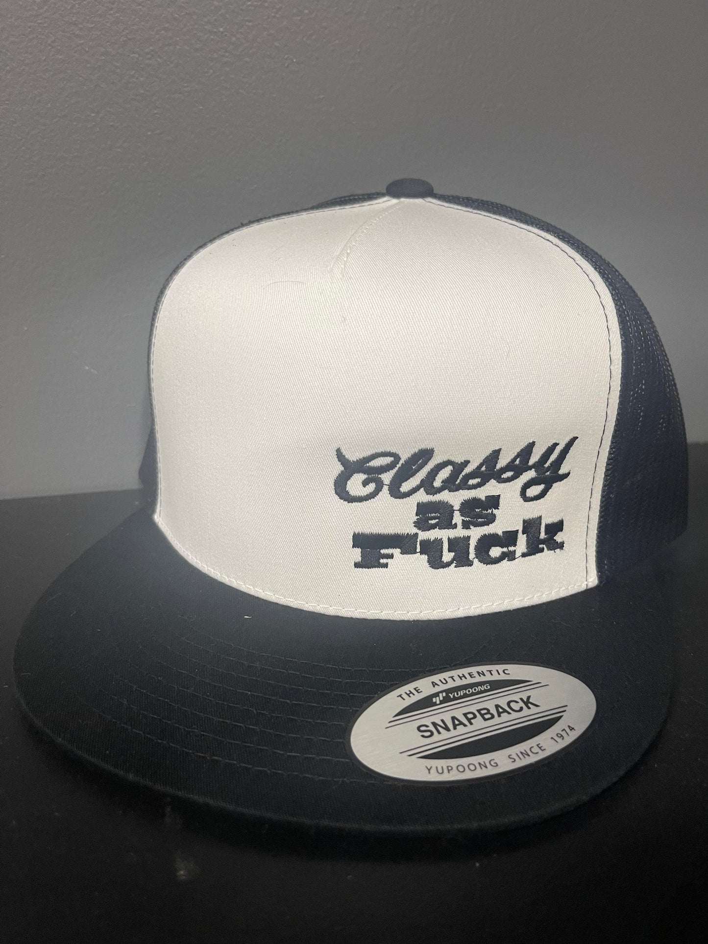 classy as fuck snap back hat