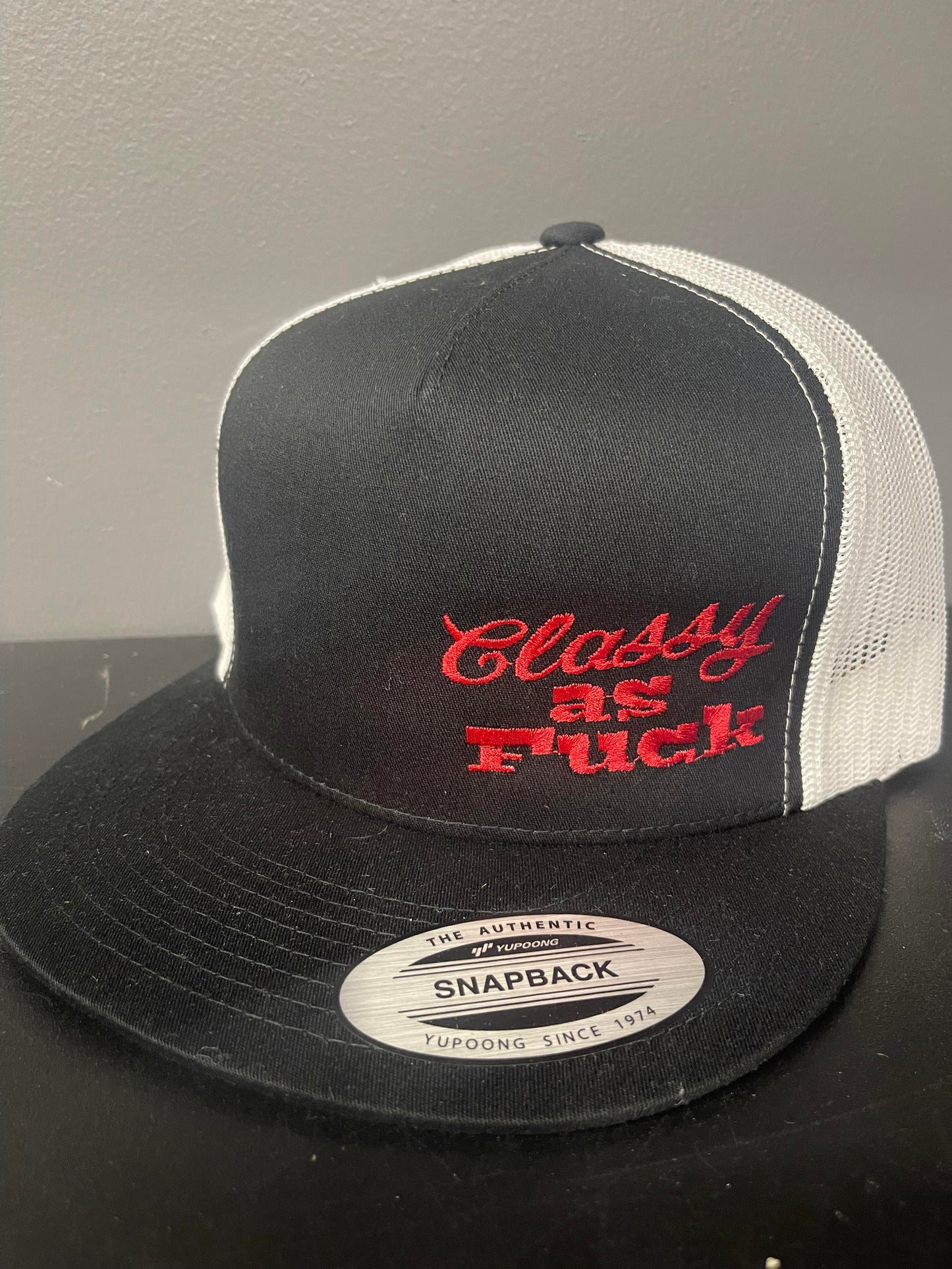 classy as fuck snap back hat