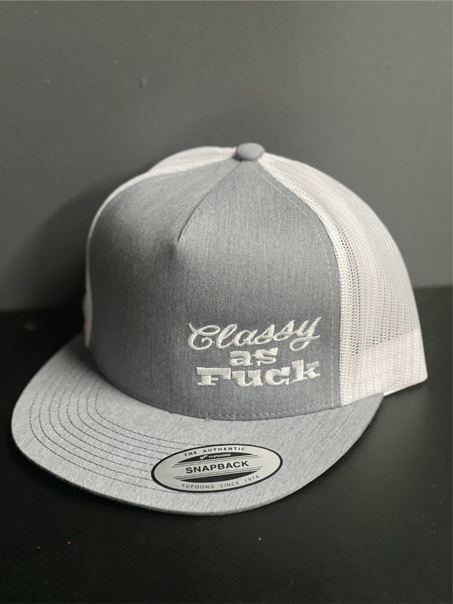 classy as fuck snap back hat