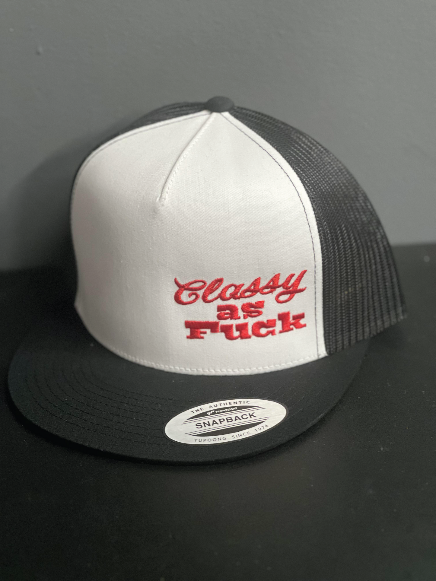 classy as fuck snap back hat