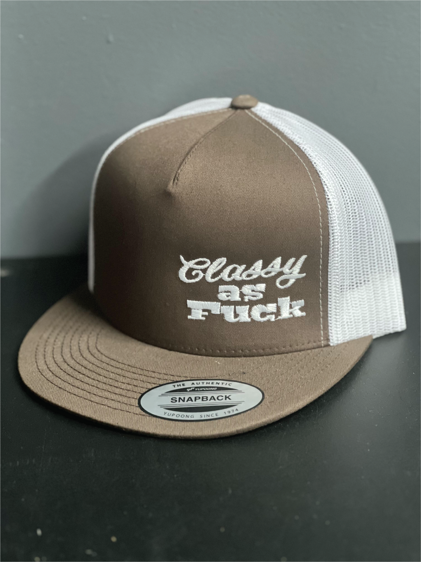 classy as fuck snap back hat