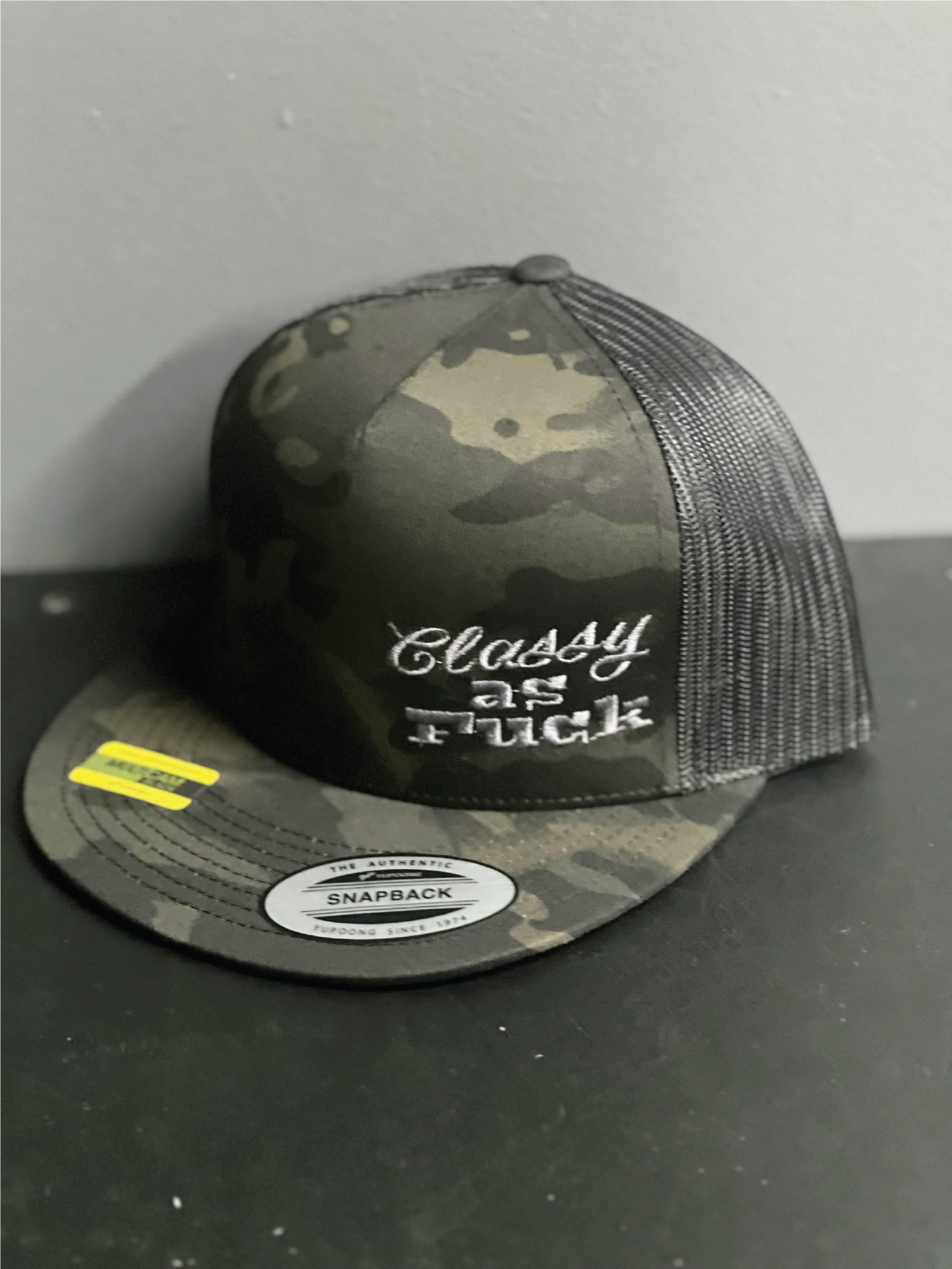 classy as fuck snap back hat