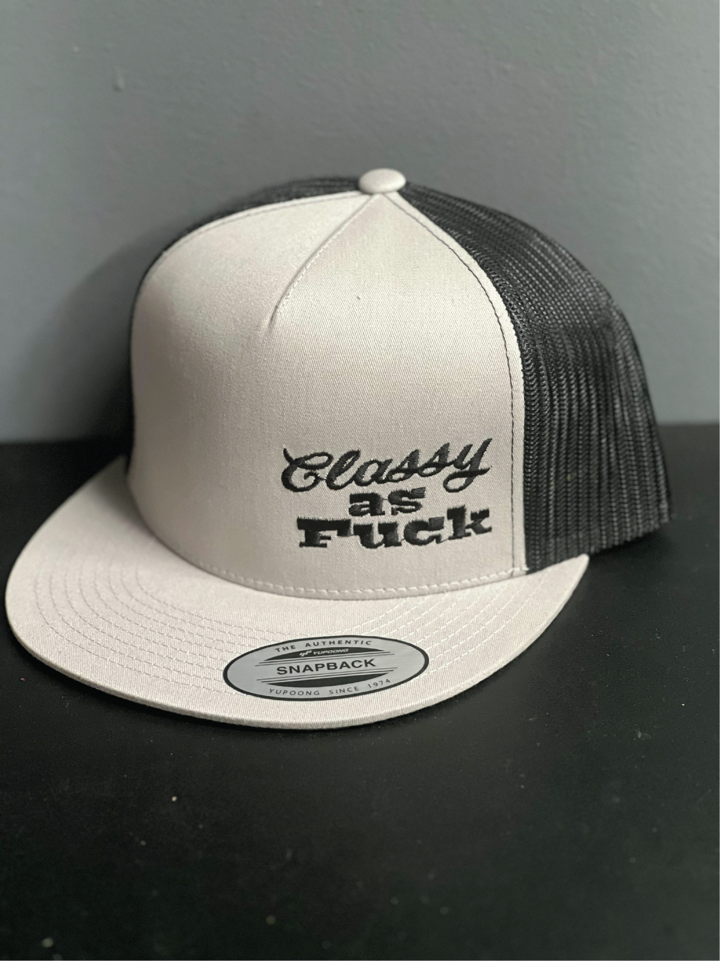 classy as fuck snap back hat