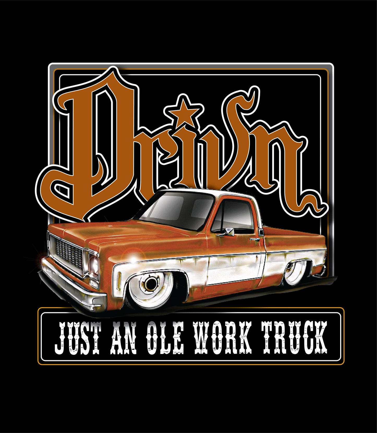 old work truck orange