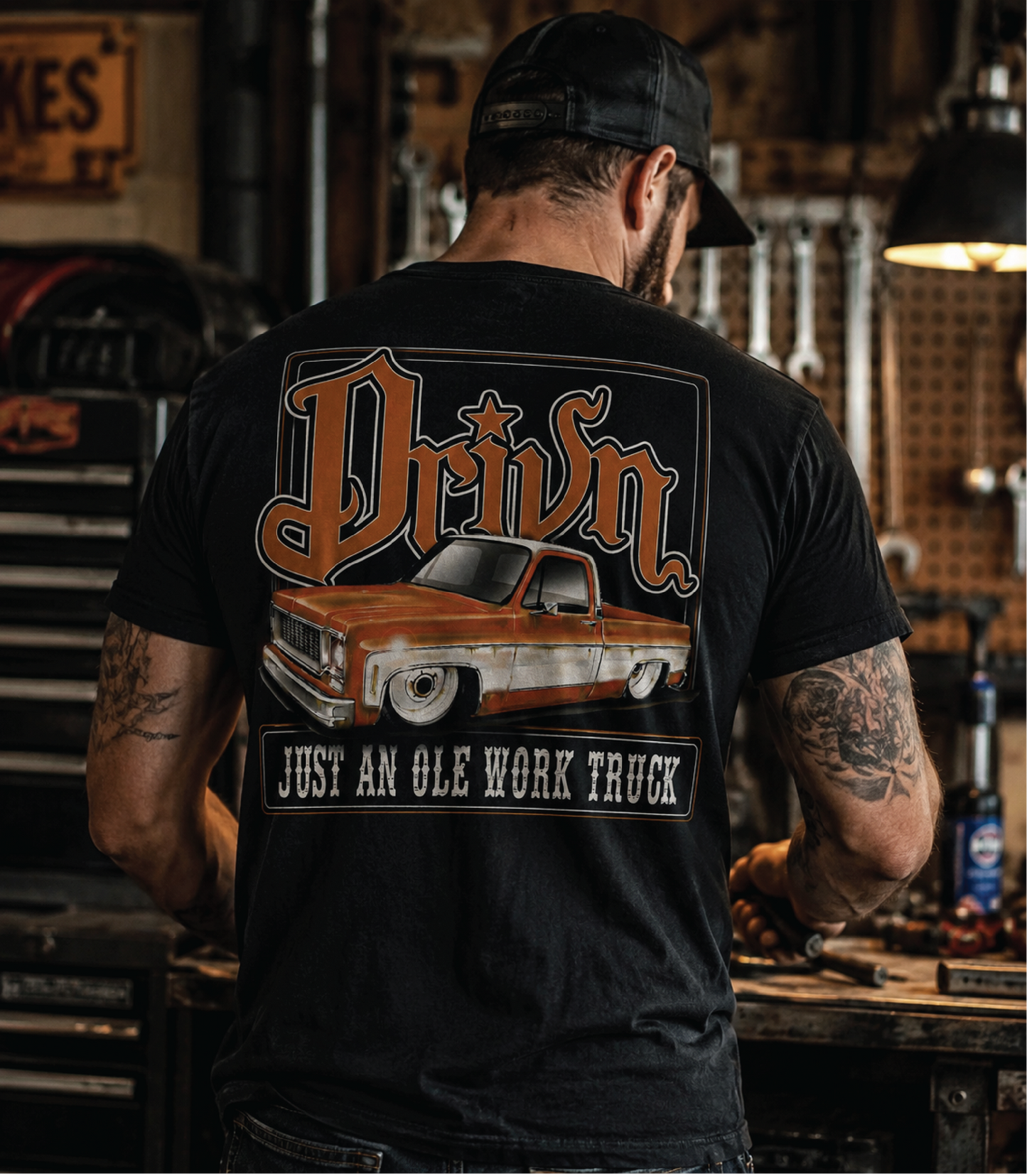 old work truck orange