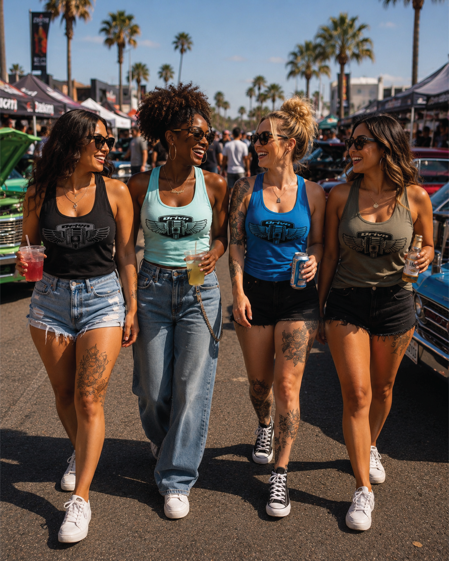 racerback wing logo tank tops
